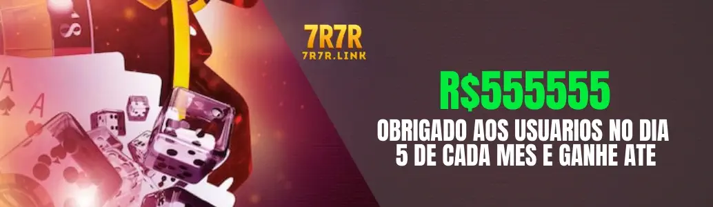 Banner de promoções 7R7R com bônus ativos e ofertas especiais
