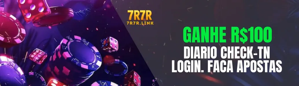 Banner de promoções 7R7R com bônus ativos e ofertas especiais