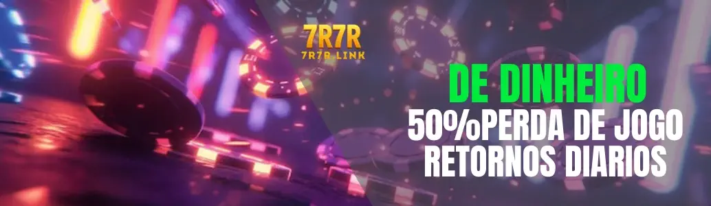 Banner de promoções 7R7R com bônus ativos e ofertas especiais